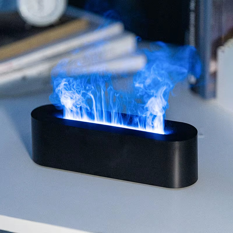 Simulation Colorful Flame Aroma Diffuser Air Humidifier Aromatherapy Essential Oil Timing Ultrasonic Cool Mist Maker Fogger